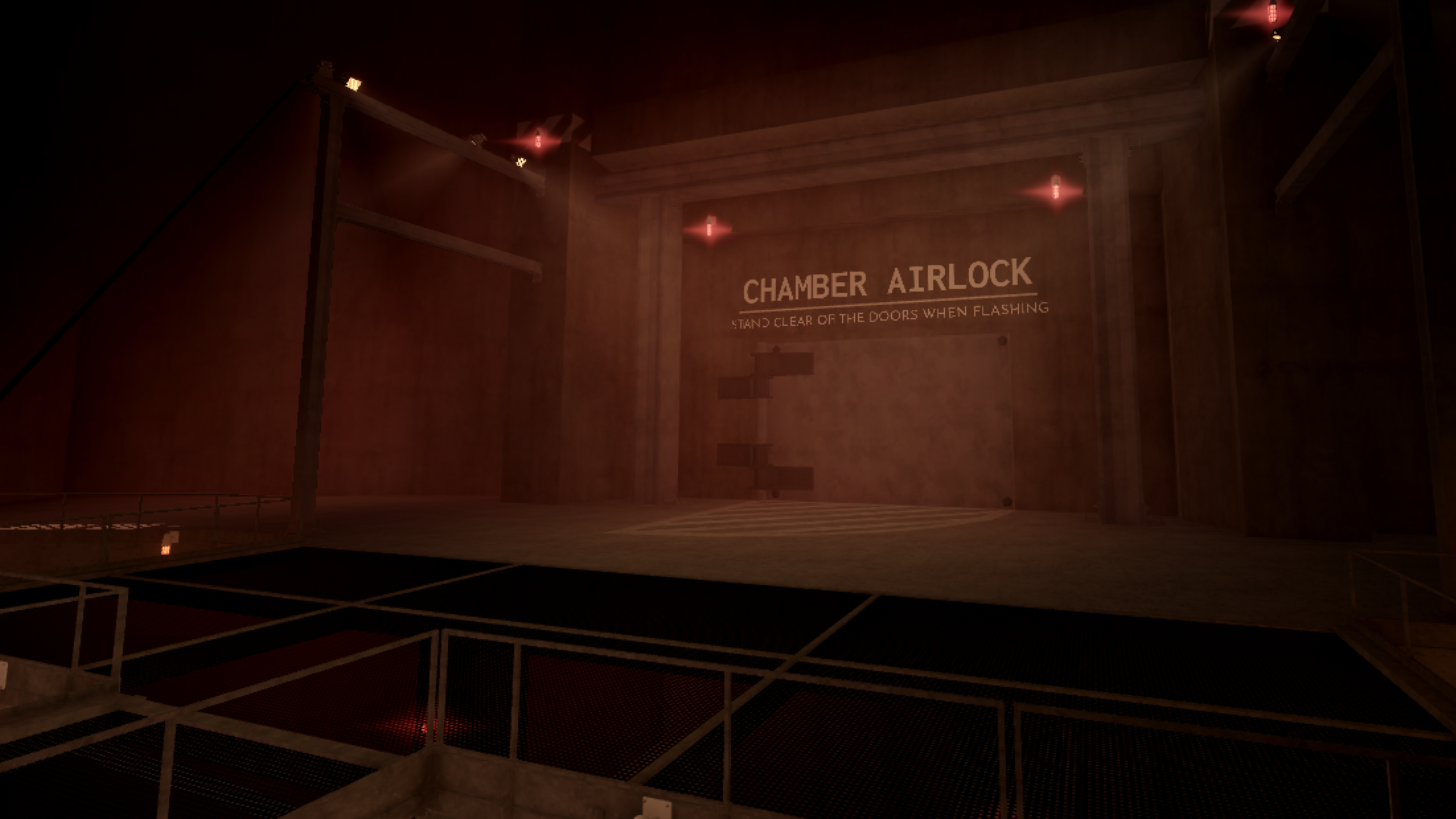 带红色警示灯的 Chamber Airlock 气闸舱门